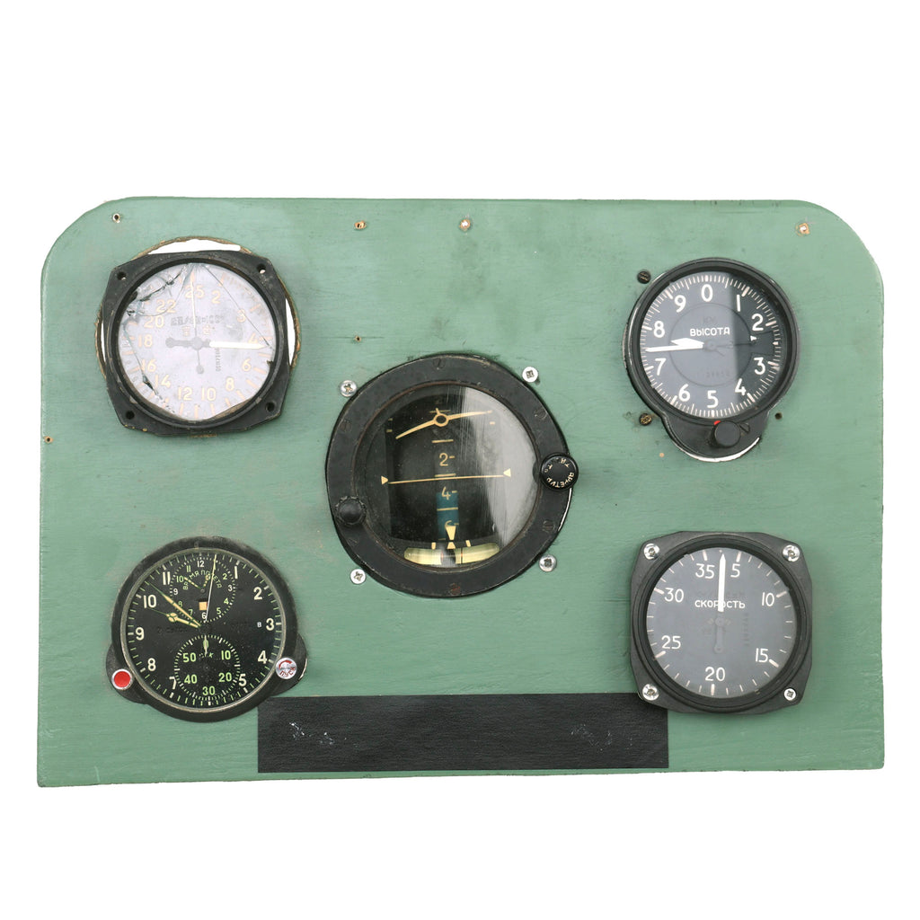 Original Soviet Russian & Chinese Post-WWII Aircraft Gauges Mounted on Board - MiG-21 Original Items