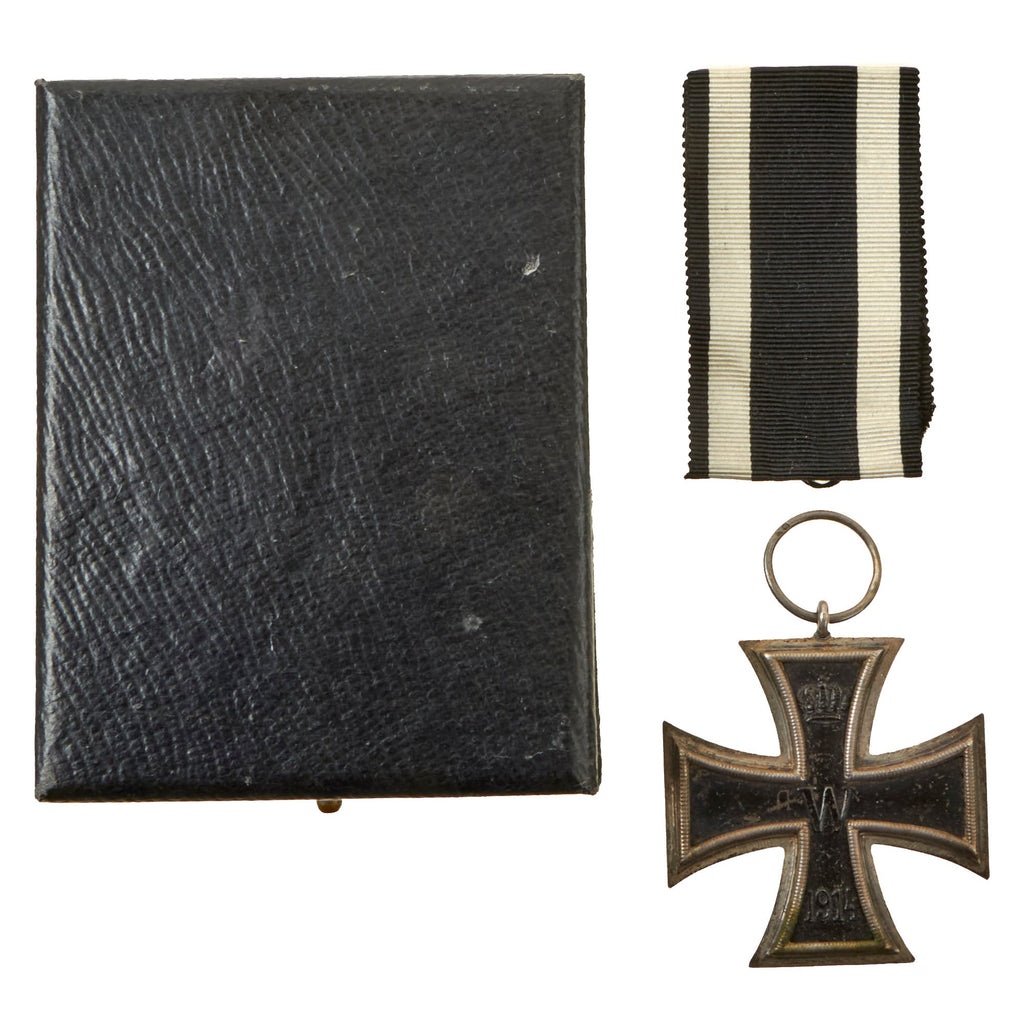 Original Imperial German WWI Prussian Iron Cross 2nd Class 1914 in Rare Original Case with Ribbon Original Items