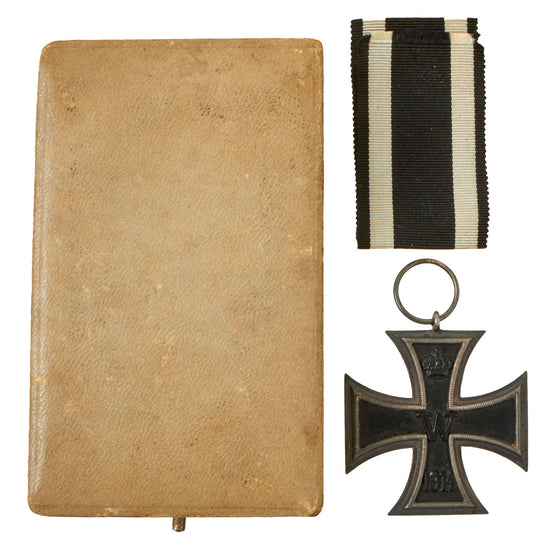 Original Imperial German WWI Prussian Iron Cross 2nd Class 1914 in Scarce Original Case with Ribbon Original Items