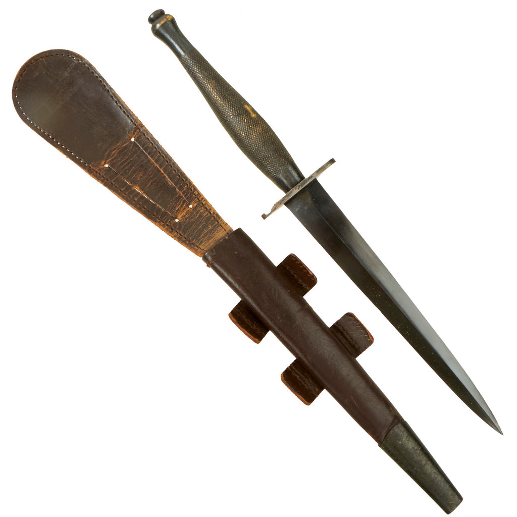 Original British WWII Second Pattern B2 Marked Fairbairn-Sykes Fighting Knife with Original Scabbard Original Items