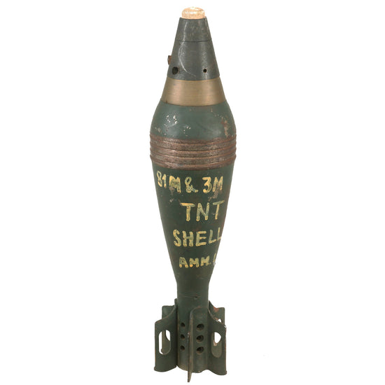 Original U.S. WWII Era INERT 81mm M43A1 HE Mortar Round With M52A2 PD Type Fuze Original Items