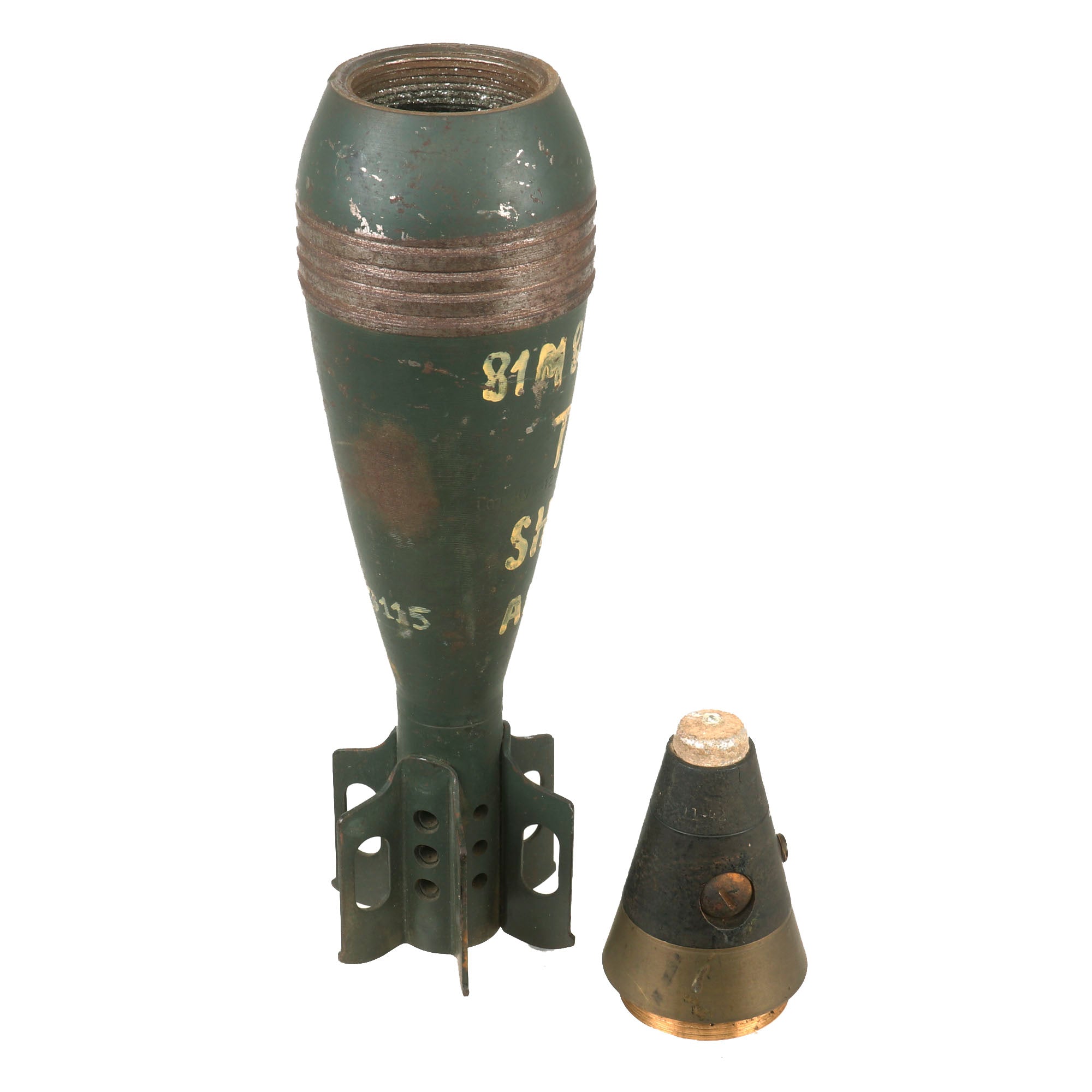 Original U.S. WWII Era INERT 81mm M43A1 HE Mortar Round With M52A2 PD ...