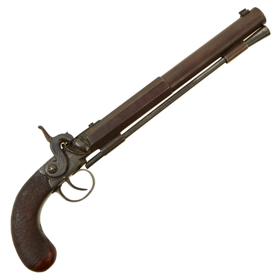 Original U.S. 19th Century Single Shot Rifled Percussion Target Pistol Attributed to Allen & Wheelock - circa 1860