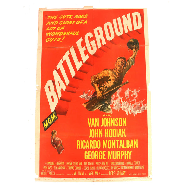 Original U.S. Post-WWII Battleground Movie Poster 1949 - 40¾ x 26⅞ ...