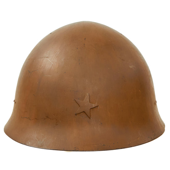 Original Japanese WWII Type 90 Army Helmet with Complete Liner and Chinstrap - Tetsubo