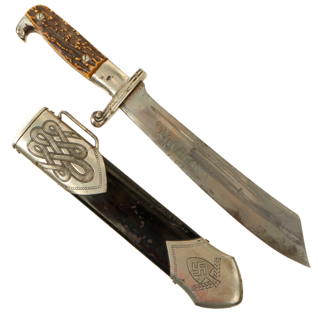 Original German Pre-WWII USGI Inscribed RAD Labor Corps Enlisted Mans Hewer by Carl Julius Krebs with Scabbard