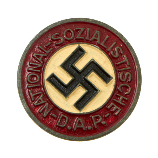 Original German WWII NSDAP Party Late War Painted Membership Badge by F. W. Assmann & Söhne - RZM M1/17