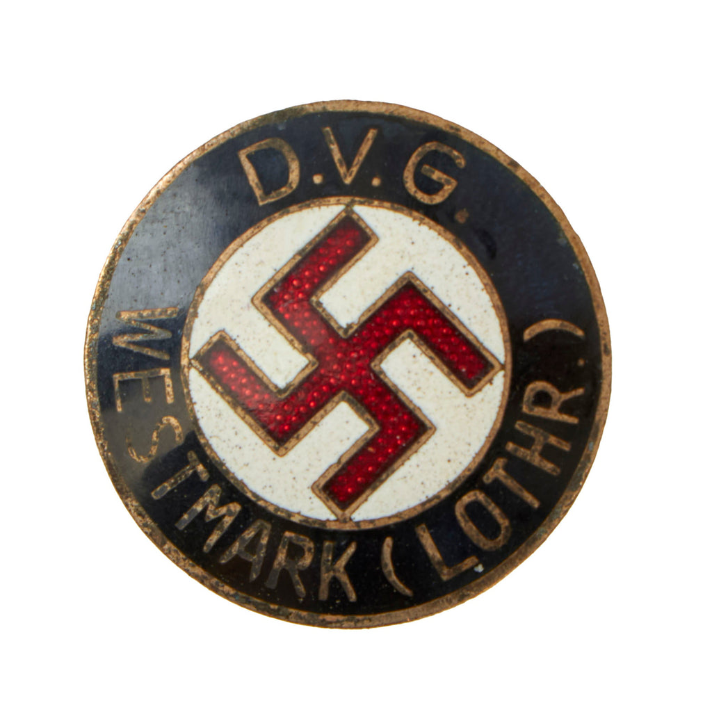 Original German Pre-WWII DVG Westmark (Lothr.) Enamel Membership Badge Pin by Werner Redo Original Items