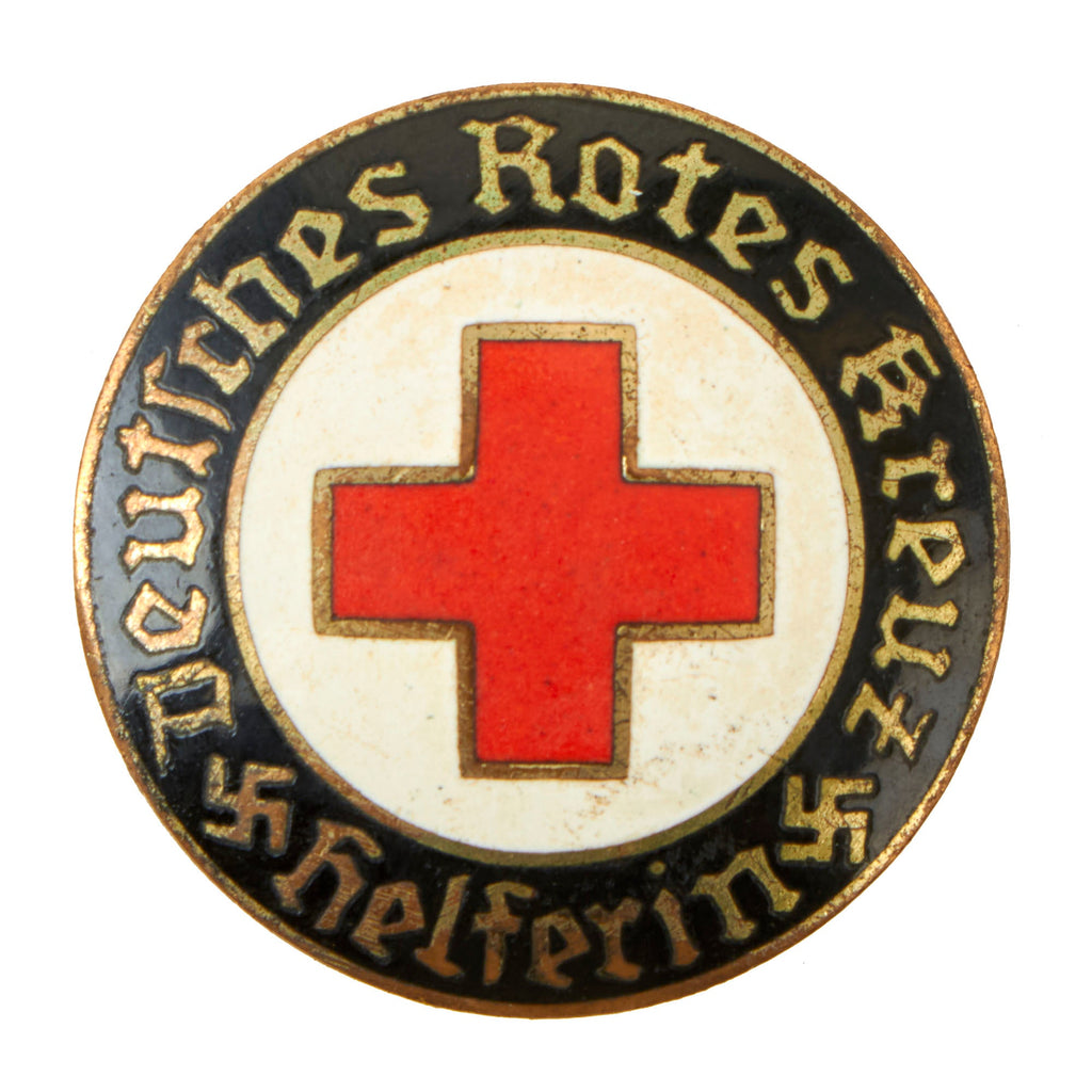 Original German WWII Early Red Cross DRK Helper Pin by Ernst L. Müller - Deutsches Rotes Kreuz Helferin Original Items