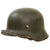 Original Rare German WWII Waffen SS M40 Single Decal Helmet with 55cm Liner and Chinstrap - Stamped ET62 Original Items