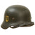 Original Rare German WWII Waffen SS M40 Single Decal Helmet with 55cm Liner and Chinstrap - Stamped ET62 Original Items