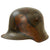 Original Imperial German WWI M16 Stahlhelm Helmet with Panel Camouflage Paint and Leather Liner - Marked G62