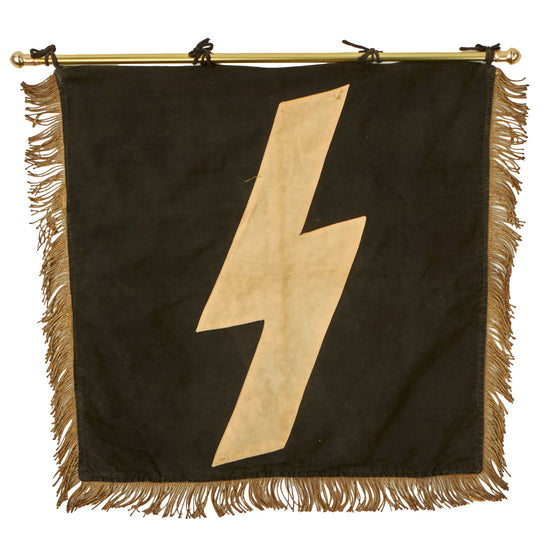 Original German WWII DJ Deutsches Jungvolk German Youth Organization Fringed Trumpet Banner - 19" x 19 ½" Original Items