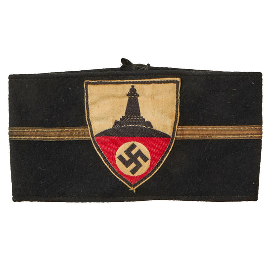 Original German WWII National Socialist State Veteran's Association Officers Felt Armband with BeVo Insignia - NSRKB Original Items