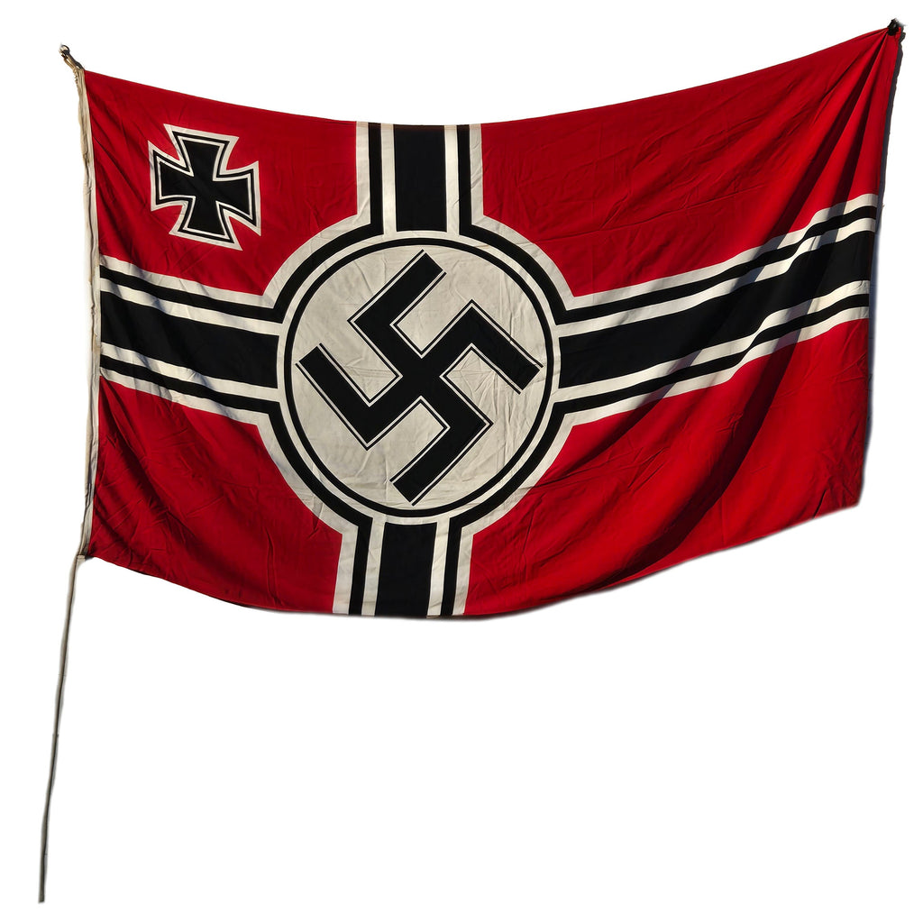 Original German WWII Kriegsmarine Large 200cm x 335cm Naval Battle Flag by Fahnen Hoffmann K.-G. - Reichskriegsflagge Original Items