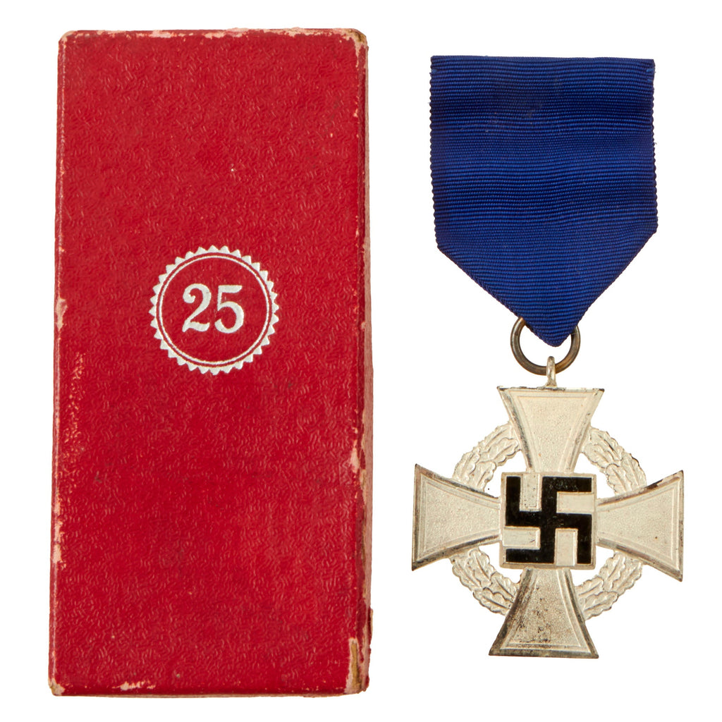 Original German WWII 2nd Class 25 Year Civil Service Faithful Service Medal in Case by Friedrich Keller