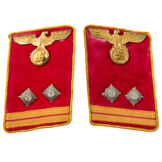 Original German WWII NSDAP National Level Head Readiness Leader Matched Pair of Collar Tabs - Hauptbereitschaftsleiter