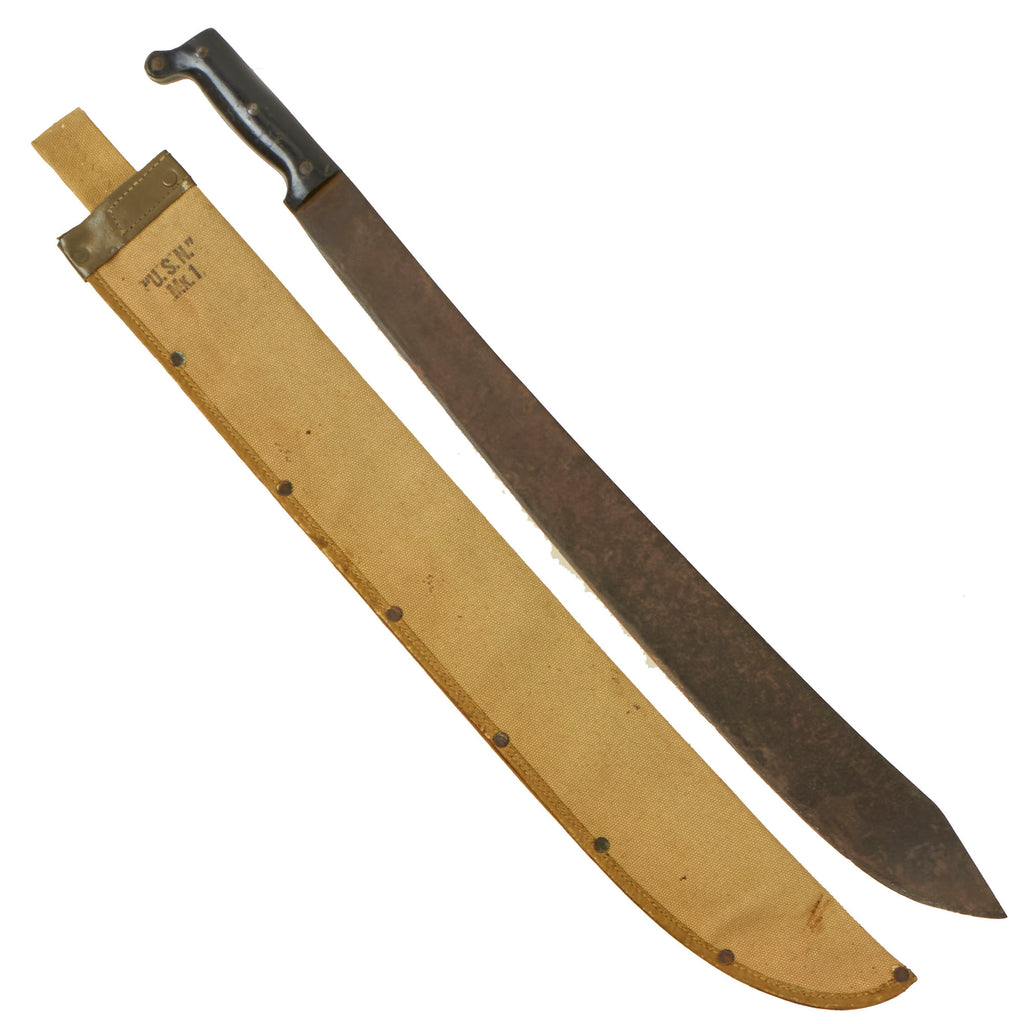 Original WWII U.S. Navy MK1 No. 706 Legitimus Machete with Scabbard