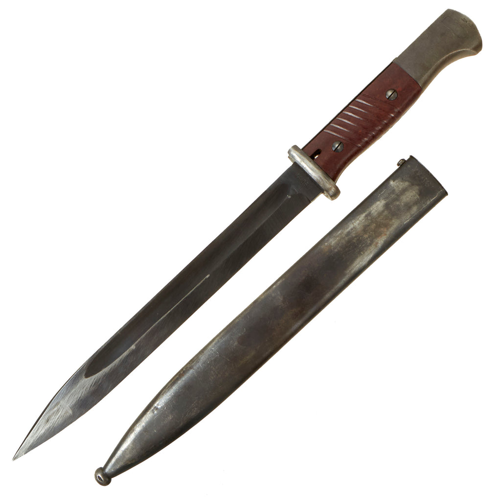 Original German WWII 98k 1944 dated Bayonet by E. & F. Hörster with Scabbard - 44asw - Matching Serial 5058 Original Items