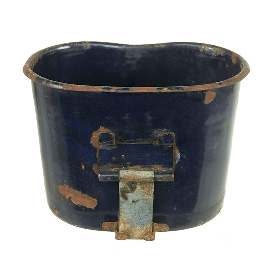 Original U.S. WWII M1942 Experimental BLUE Porcelain Enamel Canteen Cup - Dated 1942