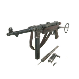 Original German WWII 1943 dated MP 40 Display Gun by Steyr with Live Barrel, Bolt Assembly, Sling, and Magazine - Maschinenpistole 40