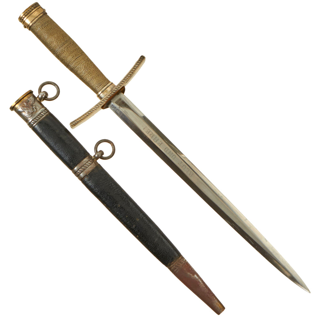 Original Scarce German WWII HJ National Youth Association Leader's Dagger by E. & F. Hörster of Solingen with Scabbard - RZM M7/36 Original Items