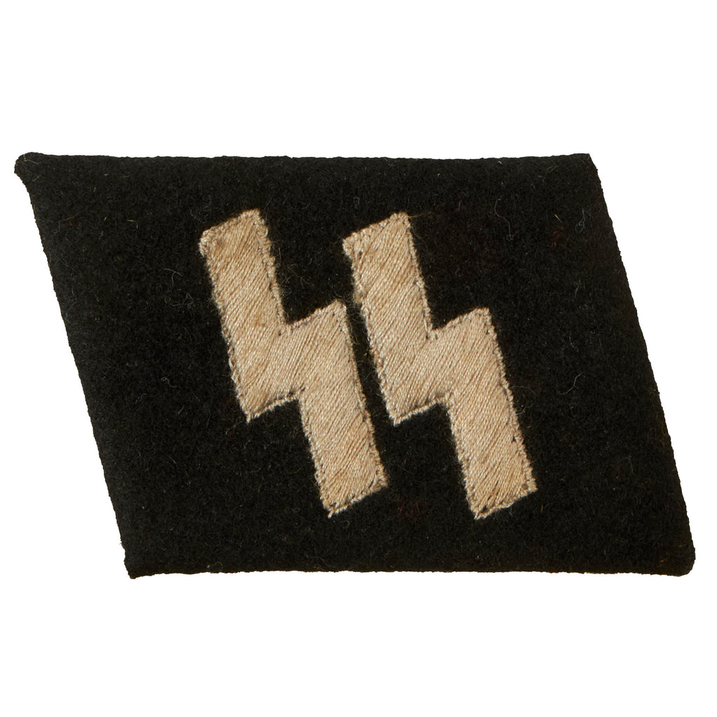 Original German WWII Unissued SS Double Sig Rune Collar Tab - Schutzstaffel