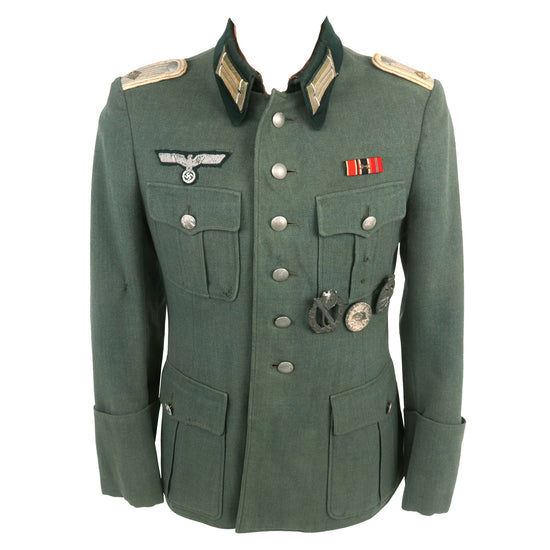 Original German WWII Heer Infantry Oberleutnant's M36 Field Uniform Tunic with IAB, Wound Badge, PAB & Ribbon Bar Original Items