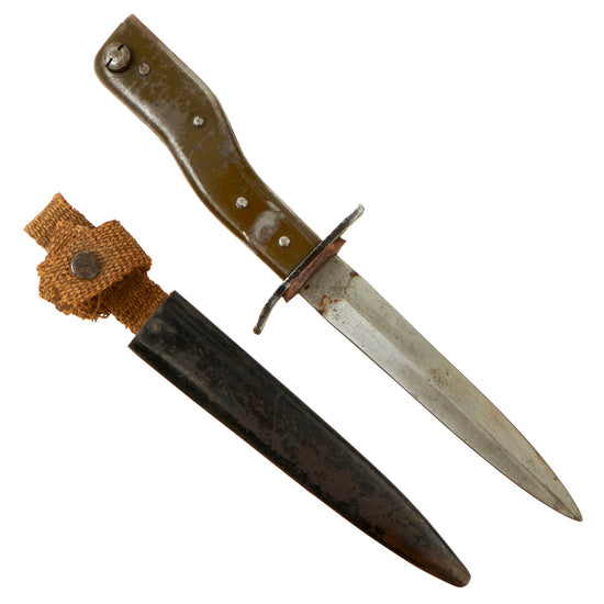 Original Imperial German WWI DEMAG Crank Handle Ersatz Trench Knife Bayonet with RARE Paper-Cloth Ersatz Scabbard Original Items