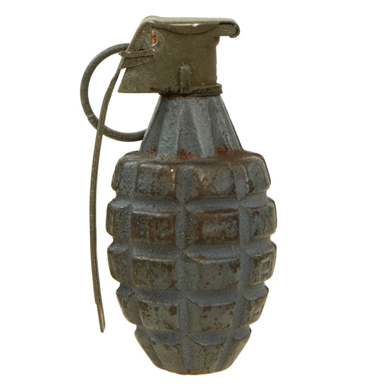 Original U.S. Pre-WWII Inert Early MkII Pineapple Fragmentation Grenade With M10A3 Fuze Original Items