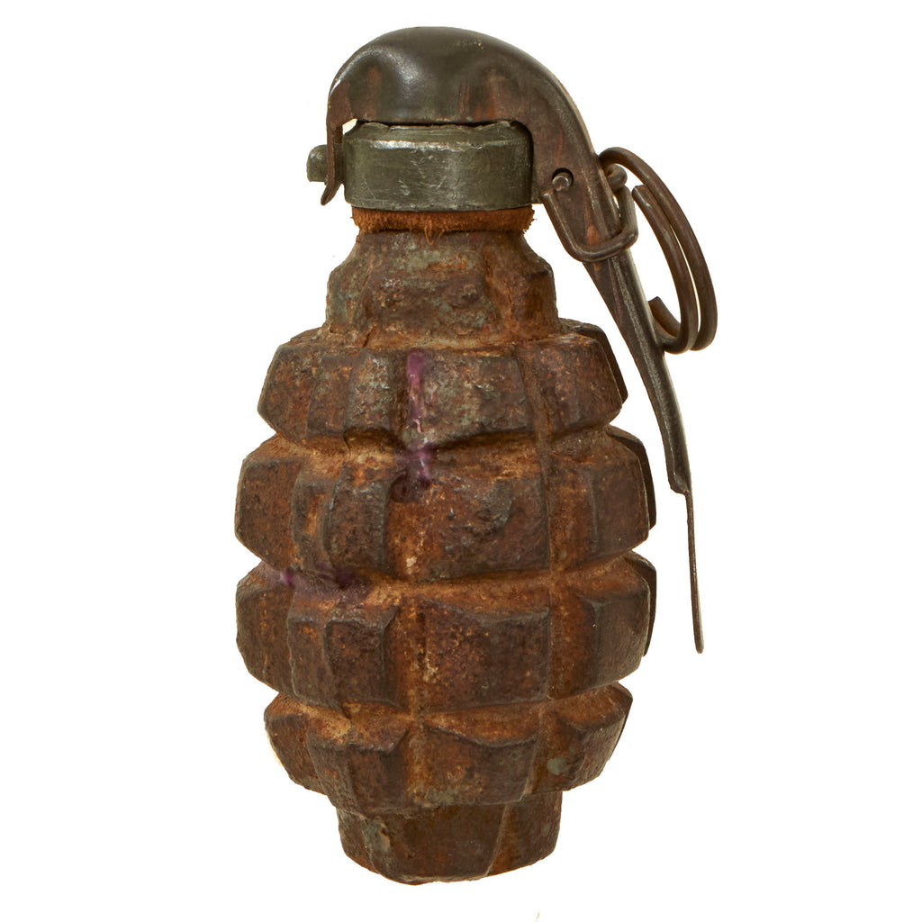 Original French WWI F1 Hand Grenade with Billant Modèle 1916 Fuse - Inert