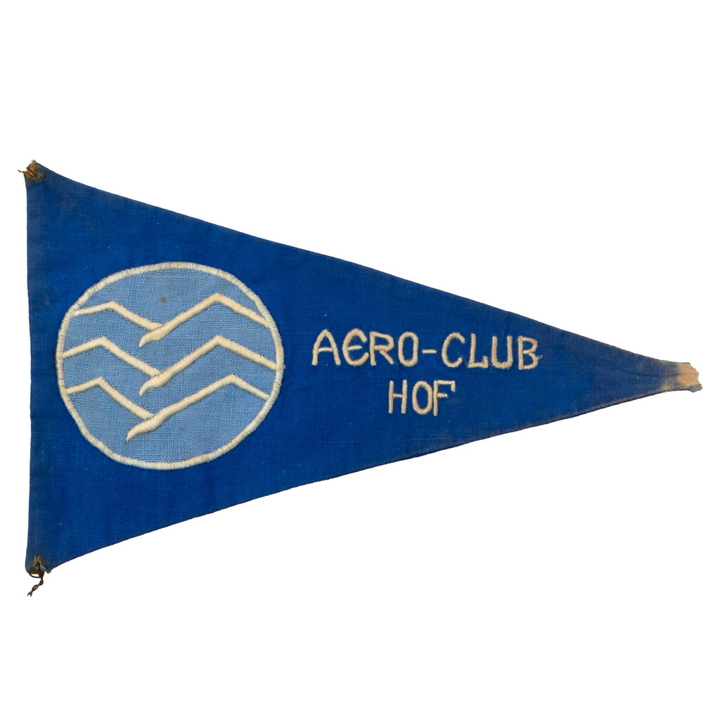 Original German WWII DLV Air Sports Association "AERO-CLUB HOF" Glider Pennant - Deutschen Luftsport-Verbandes Original Items