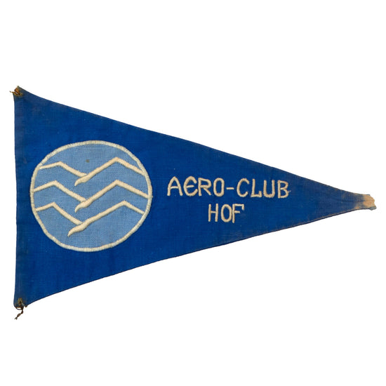 Original German WWII DLV Air Sports Association "AERO-CLUB HOF" Glider Pennant - Deutschen Luftsport-Verbandes Original Items