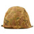 Original U.S. Korean War 1st Marine Division Rear Seam Swivel Bale M1 Helmet with Stenciled HBT USMC Camouflage Cover