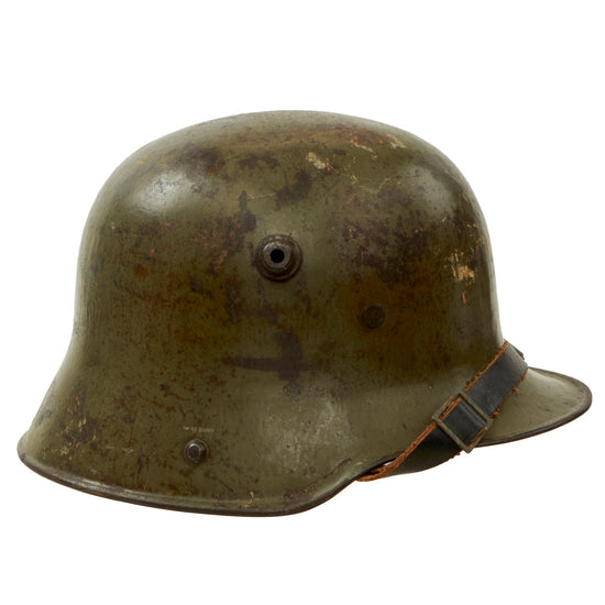 Original Imperial German WWI M16 Stahlhelm Helmet with Leather Liner & Replica Chinstrap - Marked G62 Original Items