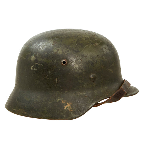 Original German WWII Army Heer M35 Former Double Decal Camouflage Helmet with 1937 Dated 55cm Liner & Chinstrap - SE62