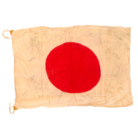 Original Japanese WWII Americal Division Captured & Signed Silk Flag -  164th Infantry Regiment - 25 x 38”