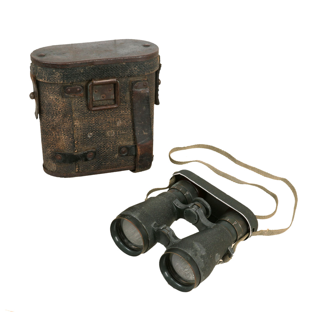 Original Imperial German WWI Frenglas 08 Binoculars by Emil Busch A.G. in Ersatz Carrying Case