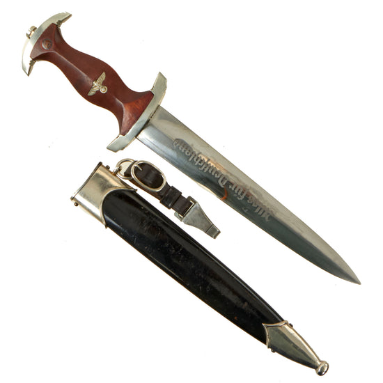 Original German Early WWII NSKK Dagger by Carl Eickhorn of Solingen with Scabbard and Belt Hanger - 1933-1935 Trademark