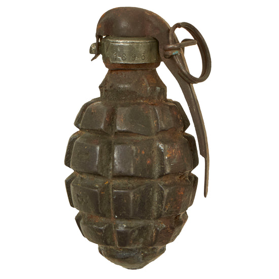 Original French WWI F1 Hand Grenade with Billant Modèle 1916 Fuse - Inert