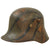 Original German WWI M16 Stahlhelm Helmet with Camouflage Paint & Liner - Marked NJ62 - Rare Maker Original Items