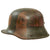 Original Imperial German WWI M16 Stahlhelm Helmet with Panel Camouflage Paint & Partial Chinstrap - Marked TJ66