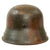 Original Imperial German WWI M16 Stahlhelm Helmet with Panel Camouflage Paint & Partial Chinstrap - Marked TJ66