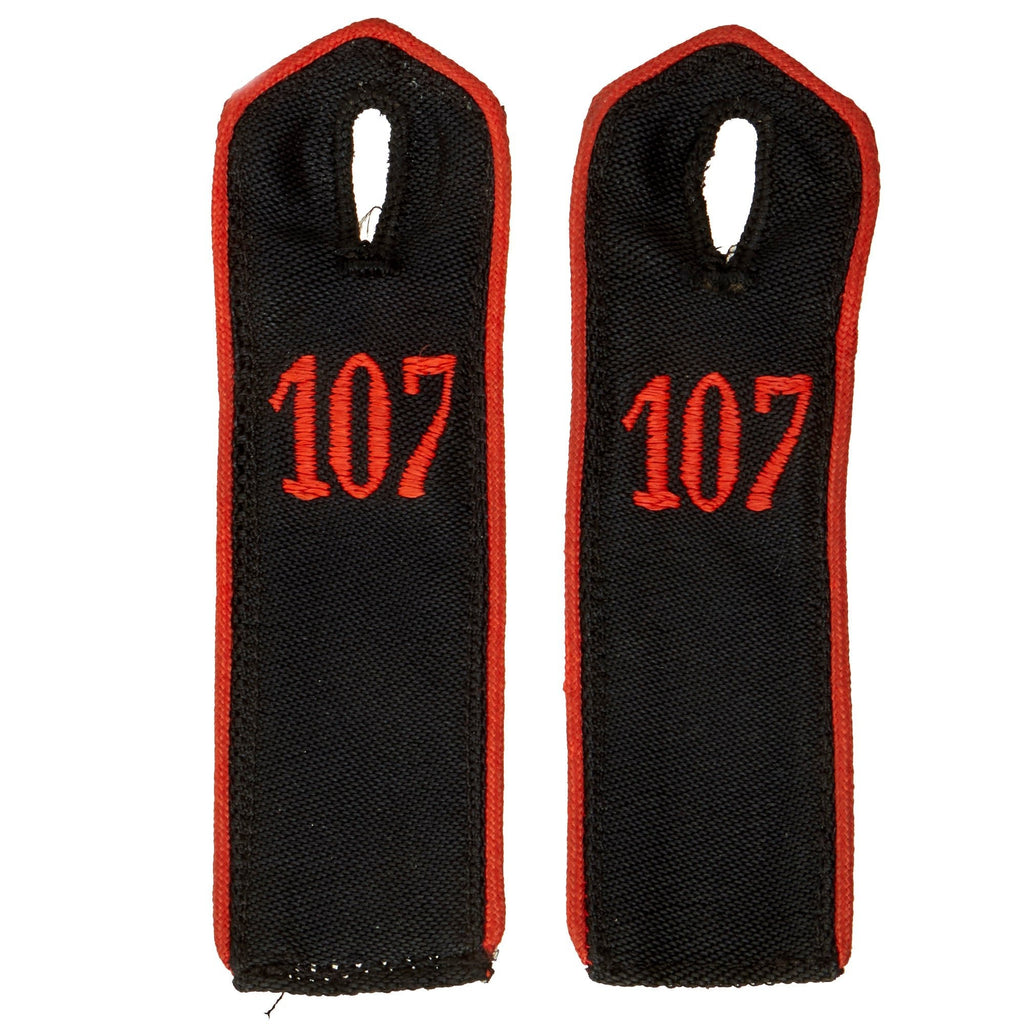 Original German WWII HJ National Youth Association General-HJ Shoulder Straps Unit 107 - Matched Pair Original Items