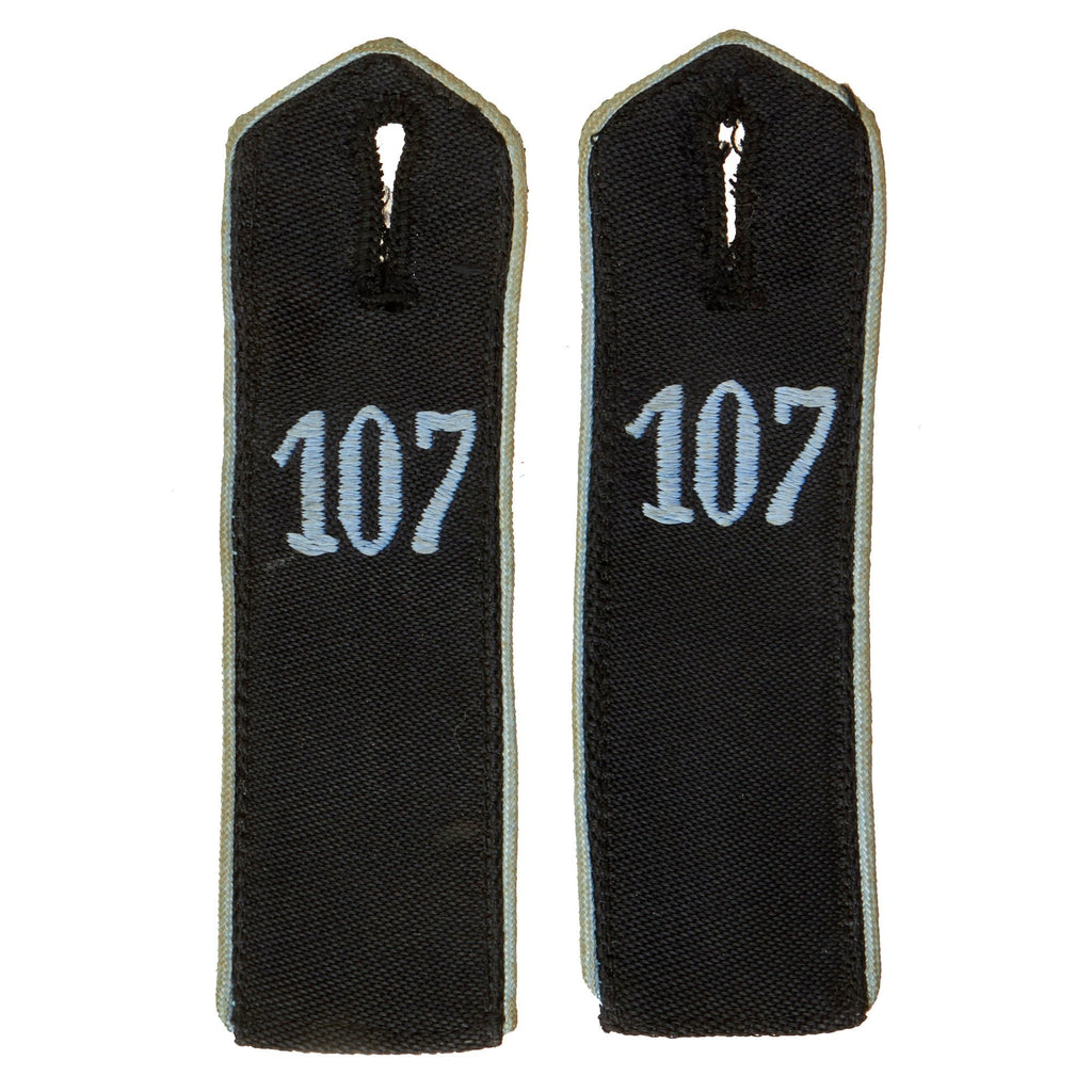 Original German WWII HJ National Youth Association Flyer-HJ Shoulder Straps Unit 107 - Matched Pair