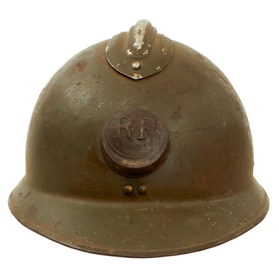 Original French WWII North African Zouave M26 Adrian Helmet - Full Liner & Chinstrap