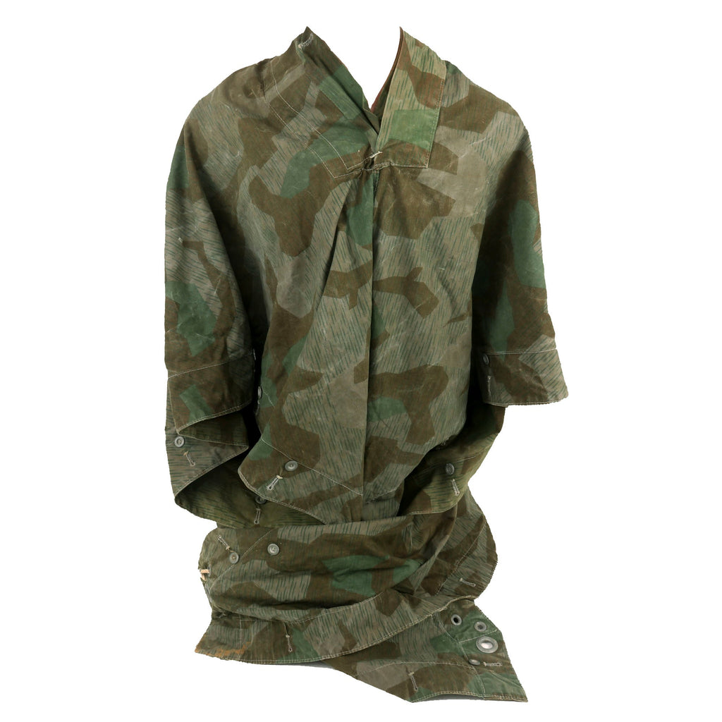 Original German WWII Zeltbahn Tent Quarter & Poncho in Splinter Pattern Reversible Camouflage Original Items