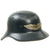 Original German WWII M38 Luftschutz Gladiator Air Defense Helmet with One Piece Shell, Cloth Liner, and Plastic Chinstrap