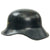 Original German WWII M38 Luftschutz Gladiator Air Defense Helmet with One Piece Shell, Cloth Liner, and Plastic Chinstrap