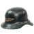 Original German WWII M38 Luftschutz Gladiator Air Defense Helmet with One Piece Shell, Cloth Liner, and Plastic Chinstrap